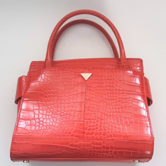 Sam Edelman Chiara Red Mini Handbag Alligator Croc Texture - Picture 6 of 11